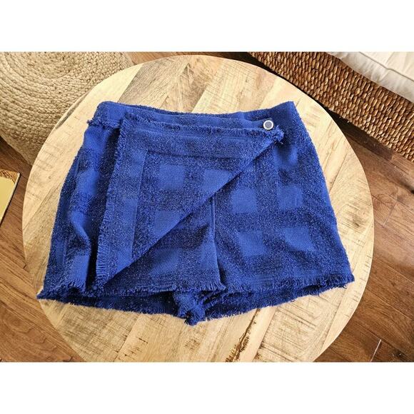 House Of Harlow 1960 X Revolve Blue Tweed Skort Women's Size XL Party Cocktails - Picture 3 of 11